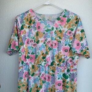 Mennonite Women’s Cape Dress Cottagecore Prairie Homemade Amish Medium Floral